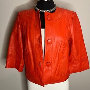 * Cold Creek Cropoed Leather Jacket*